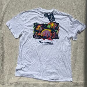 Davisons of Bermuda Souvenir Colorful Fish T-Shirt Top Mens Size L New With Tag